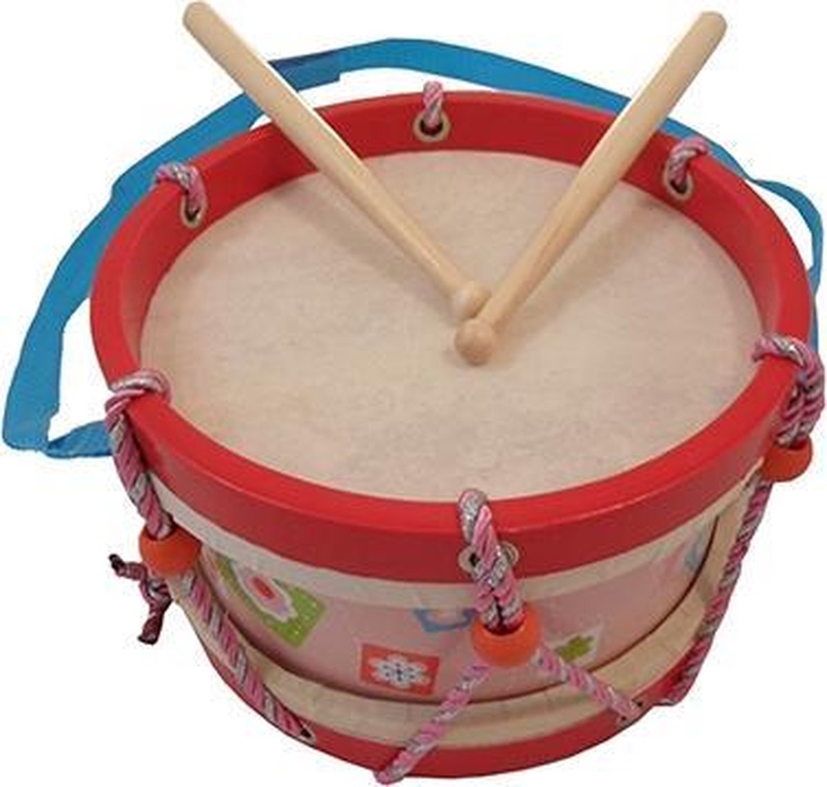 Houten trommel roze - rood
