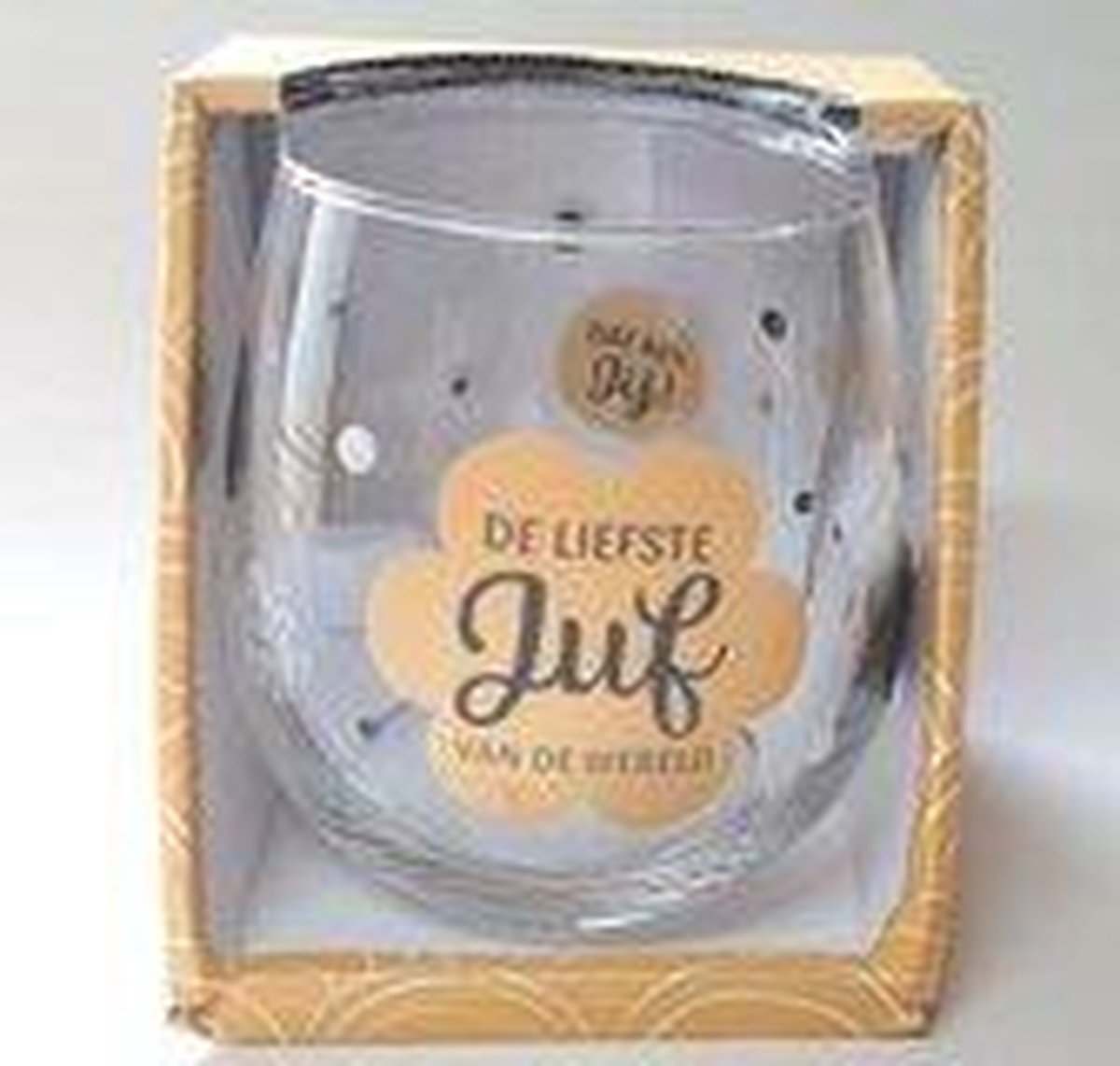 Wijnglas - Waterglas - Ik wens jou al het geluk - In cadeauverpakking met gekleurd lint