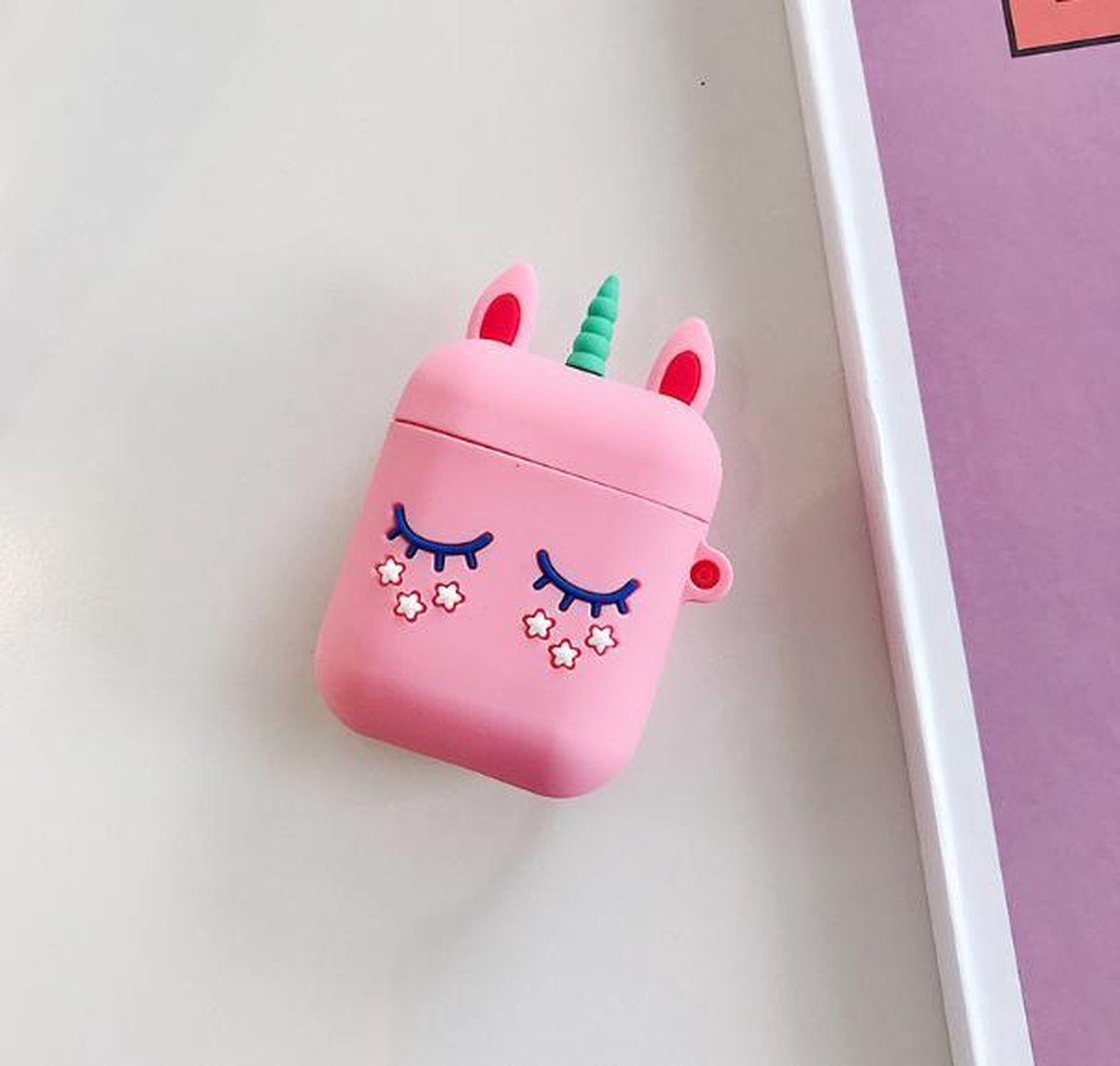Siliconen Hoesje Apple Airpods - Siliconen Case - Voor Apple Airpods - Airpods Protector Hoesje - Beschermhoesje - Draadloze Oordopjes Case - Hard Cover - Roze Unicorn