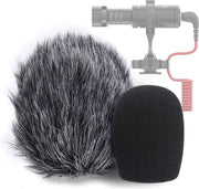 YOUSHARES VideoMicro Microfoon Schuim Voorruit & Harige Windscherm