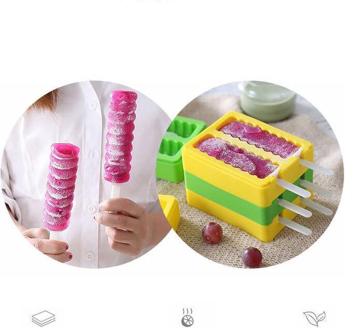 ProductGoods - Siliconen Ijsvorm Twisters Ijsjes - 2 Stuks Per Keer - 2 Herbruikbare Stokjes - Recyclebaar - Yoghurt Ijsjes maken - Fruit Ijsjes maker - Water Ijs Maken - Twisters