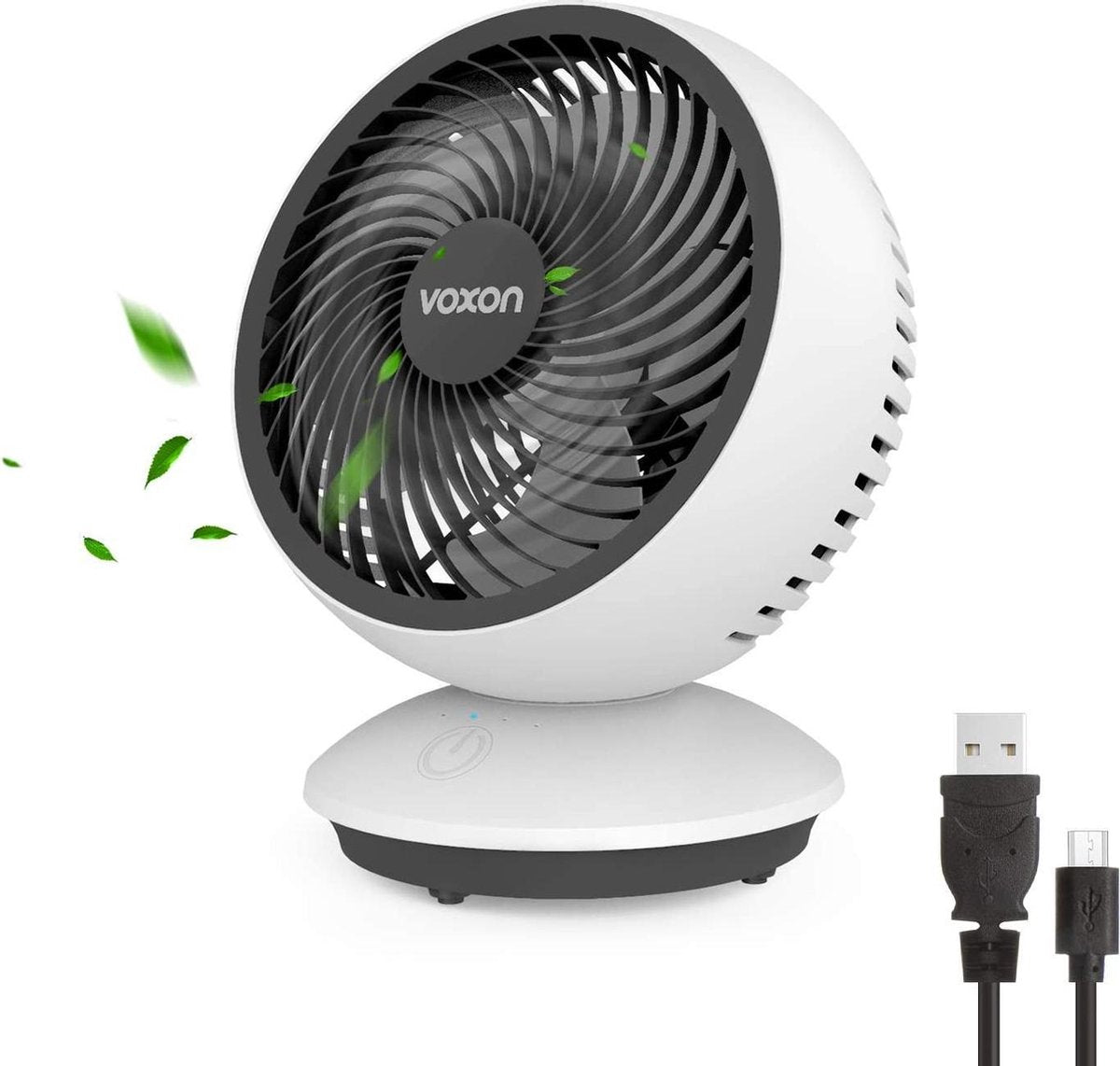 Voxon USB bureau ventilator op ingebouwde accu (4000mAh) of USB aansluiting