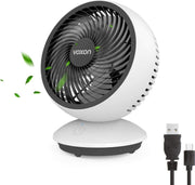 Voxon USB bureau ventilator op ingebouwde accu (4000mAh) of USB aansluiting