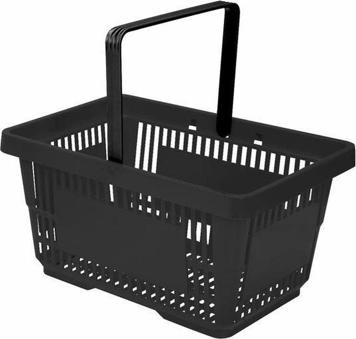 Winkelmandje 20 liter - zwart – 1 handvat - 10 stuks