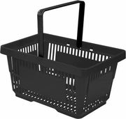 Winkelmandje 20 liter - zwart – 1 handvat - 10 stuks