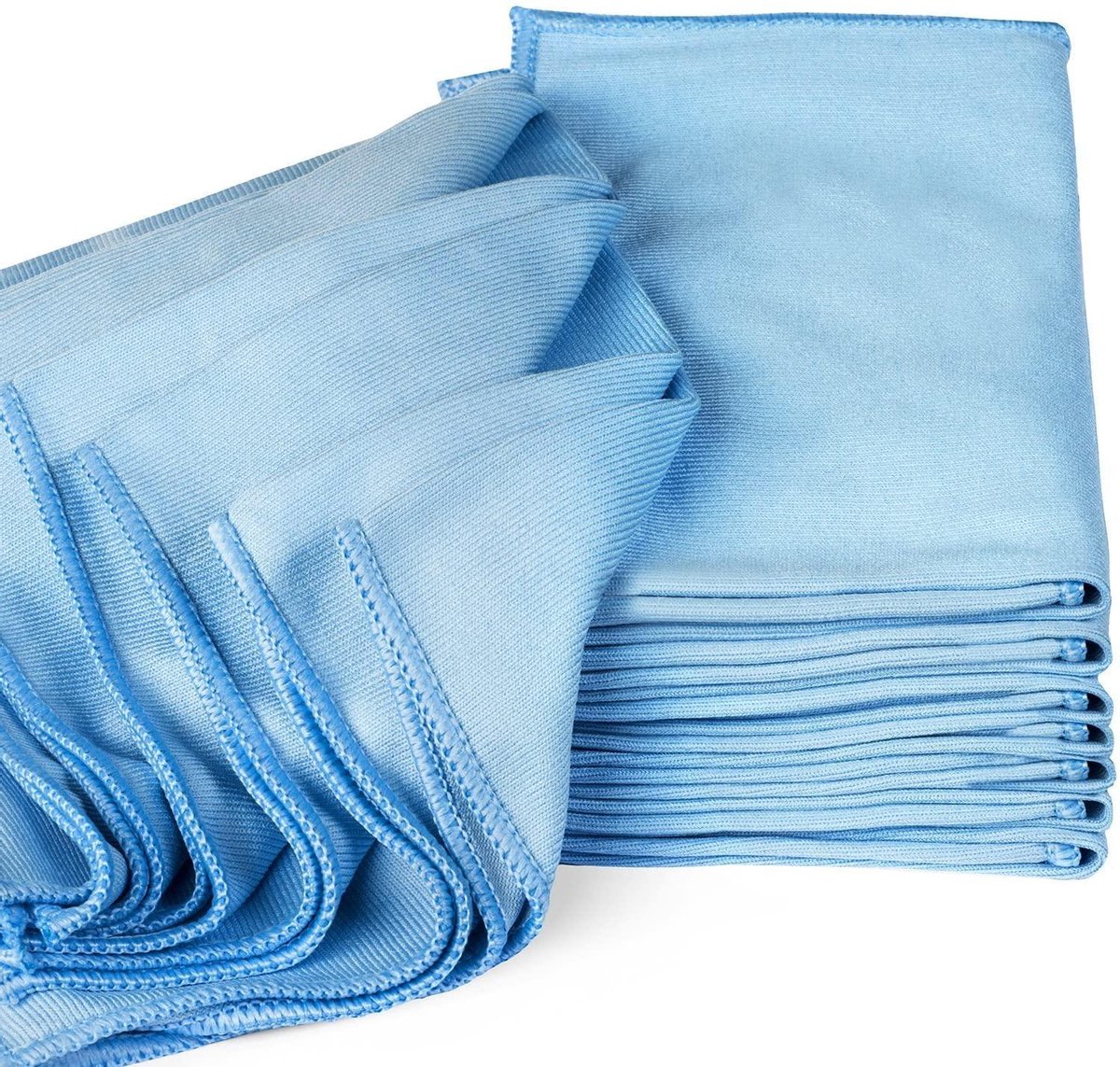 Maus microvezel glasdoeken 10 stuks - RVS doeken blauw 40x40cm