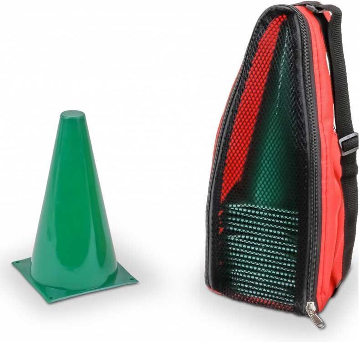 eSam® - 20 Markeer Pionnen met draagtas - ca. 23 cm hoog - 20 delige Pionnenset - Pylonen - Trainingspionnen - Pylon - Groen