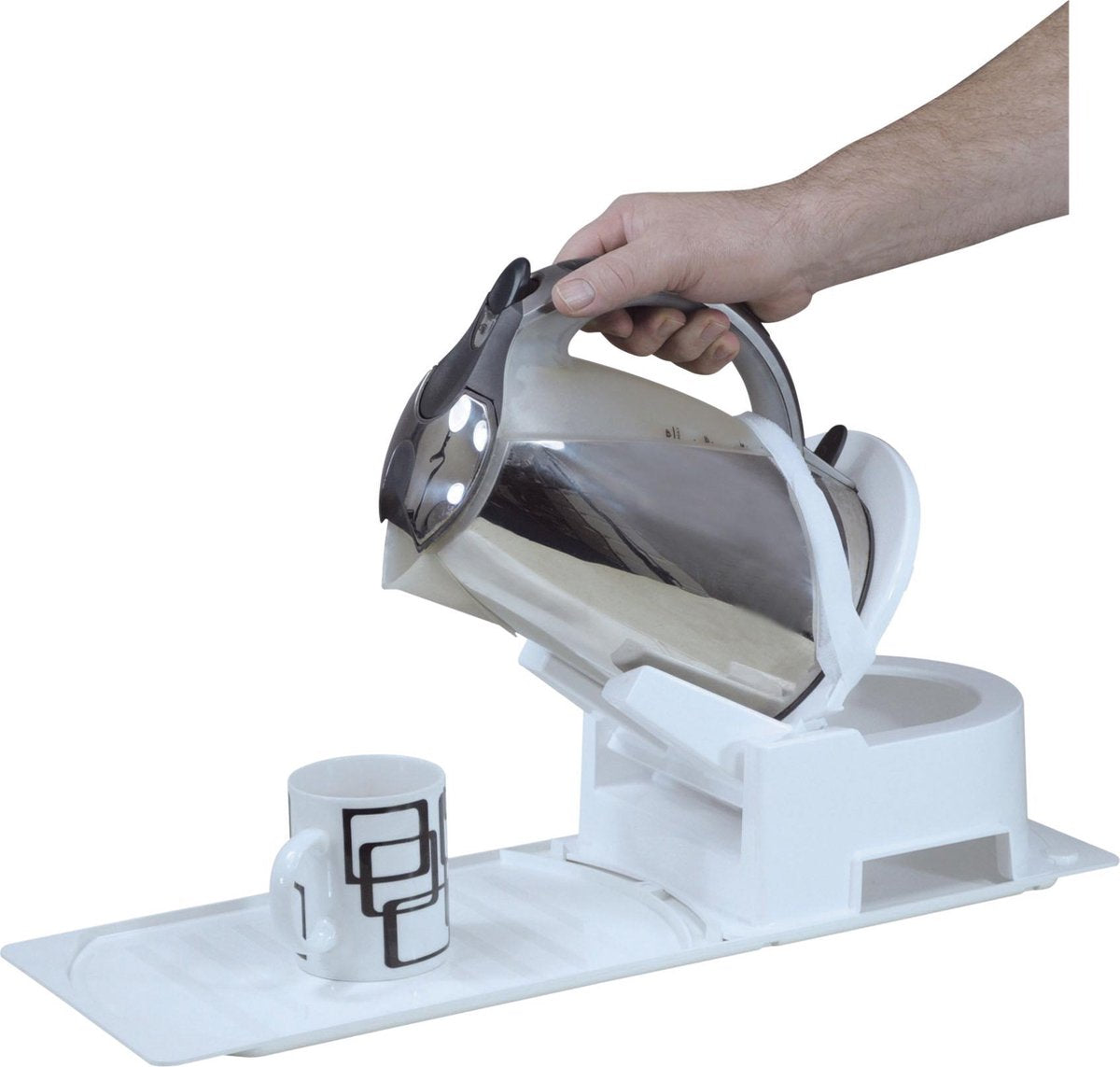 Stabilisatorvoet en kieper - Camping waterkoker - wit