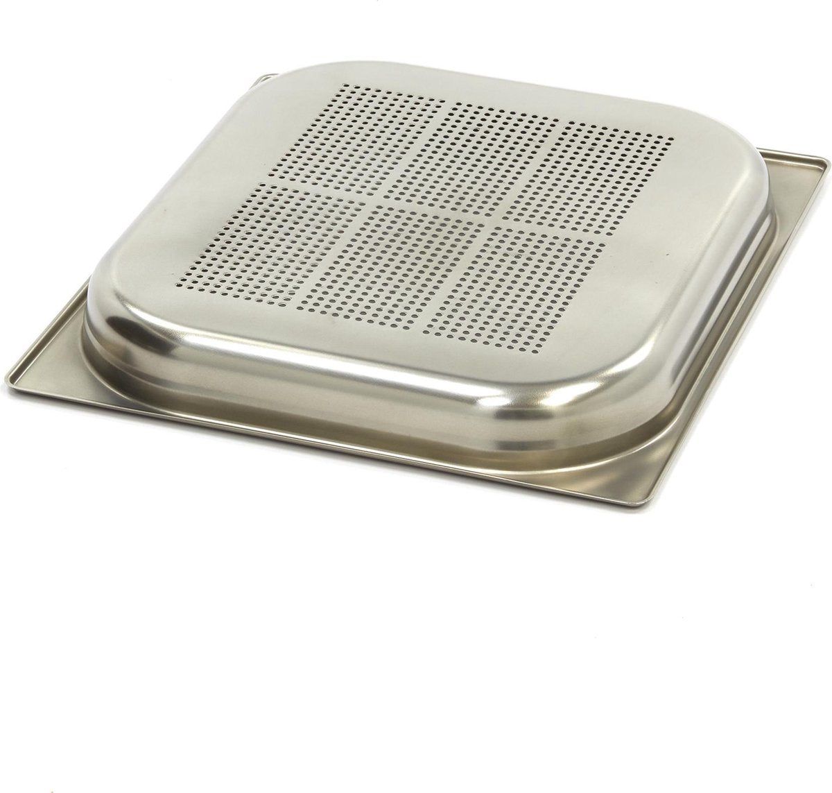 Geperforeerde GN Bak 2/3GN - 40 mm - 325 x 354 mm - RVS - Horeca Gastronorm Schaal / GN Container met Gaatjes - Maxima