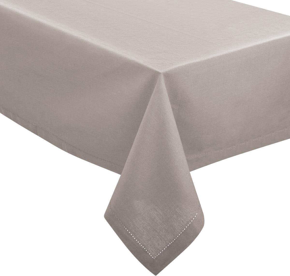 DELUXE tafelkleed chambray katoen licht grijs - 140 x 240 cm - Katoen - Licht grijs