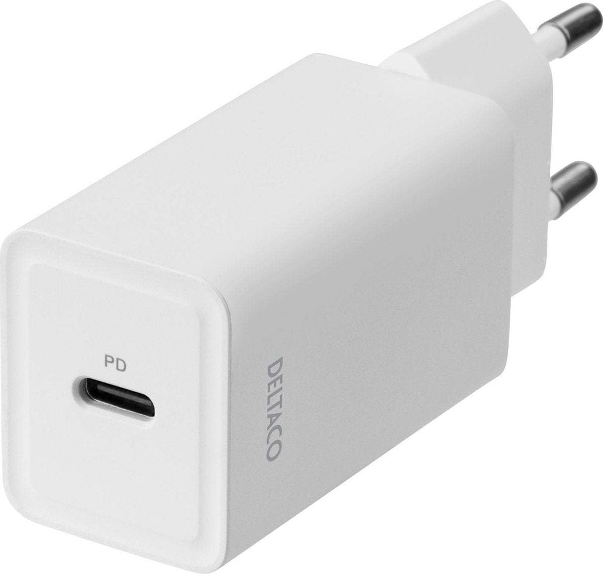 DELTACO USBC-AC133 Wandoplader USB-C PD - 18W - 3A - Wit