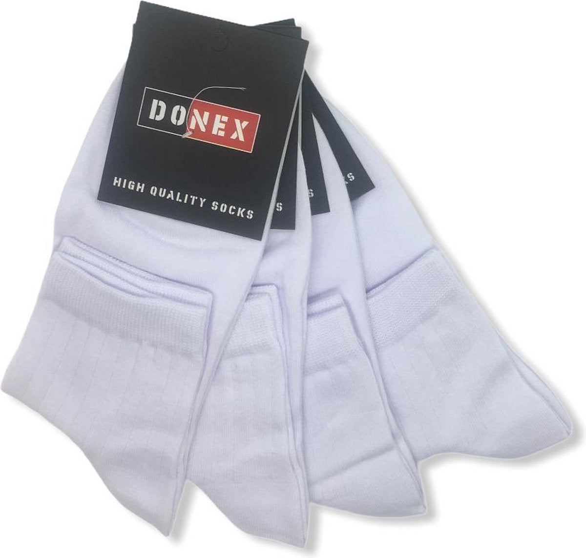 8 paar Donex quarter sneakersokken Unisex wit 40-45