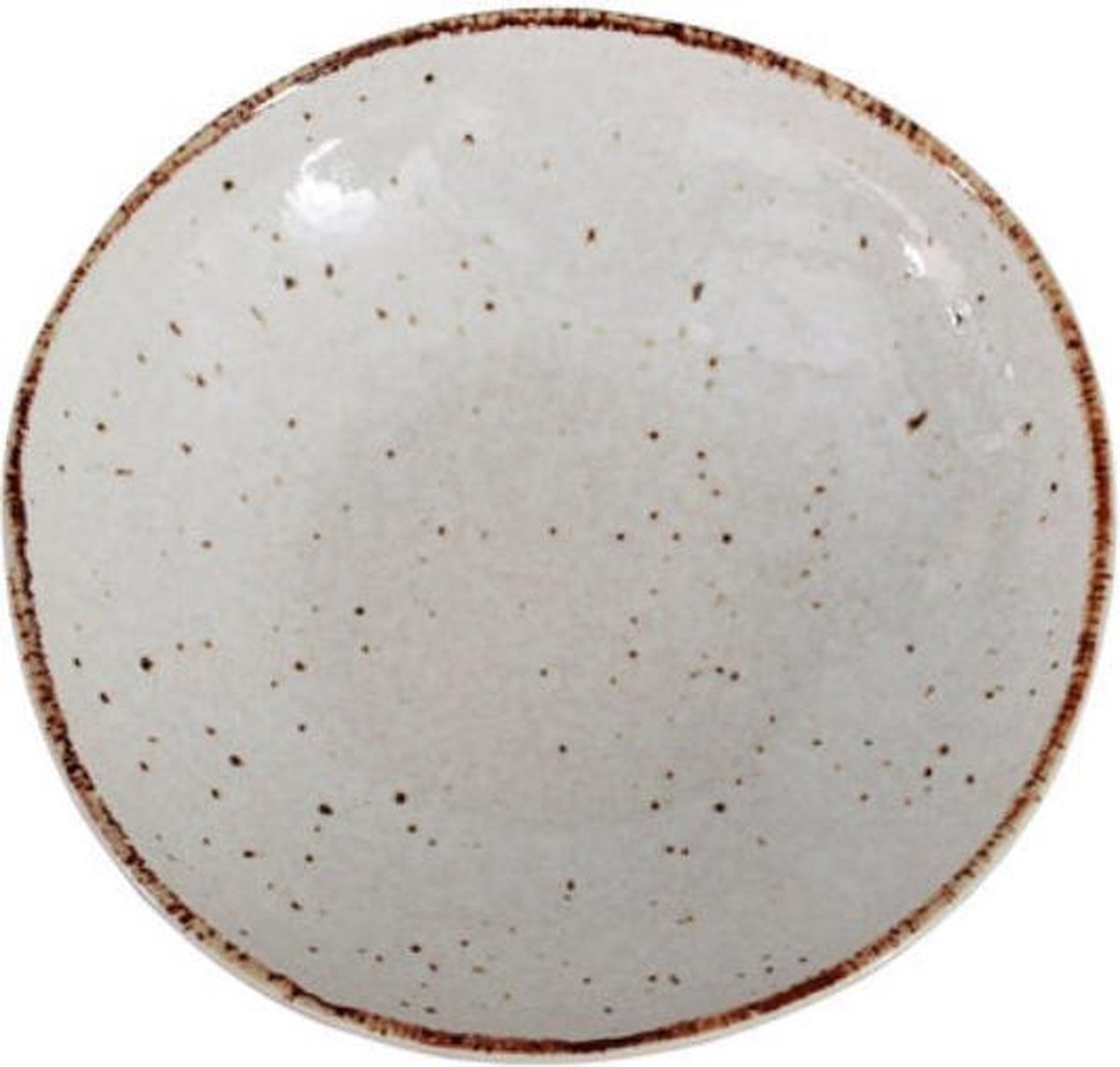Kitchen trend - servies - Stone creme - amusebord - aardewerk - set van 6 - 15 cm rond