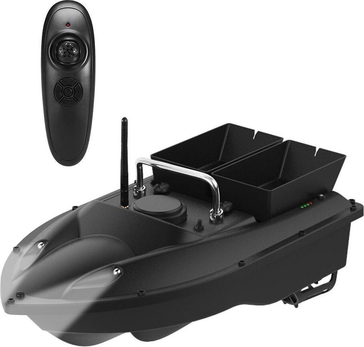 BrightWise® Voerboot Pro Dubbele Voerbak met Fluistermotor - Voerboot karper – Baitboat - Karpervissen - Visspullen - Vissersboot - Vis accessoires - 3 Kg Draagvermogen - Volledige set (inclusief accu & batterijen) - Zwart