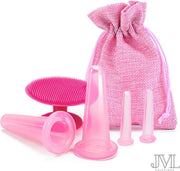 JML Premium Kwaliteit Cupping Massage Set (5-Delig) - Lichaam & Gezicht - Siliconen Cellulite Cups - Anti Sinaasappelhuid - Anti Cellulitis Massage - Vacuüm Massage Therapie - Complete Voordeelset met Exfoliërende Gezicht Borstel - Anti Rimpel