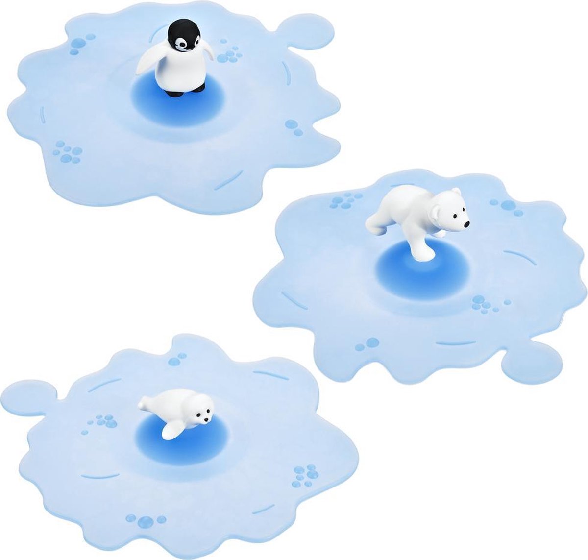 Lurch - siliconen deksel voor drinkglas - set 6 st. - blauw - 10.5cm