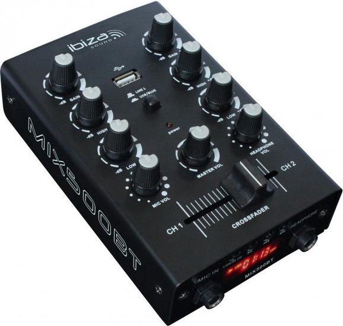Ibiza Sound MIX500BT 2 kanaals USB mengpaneel met Bluetooth