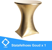 Statafelrok Luxe x 1 - Statafel Tafelrok - Statafelhoes - Stretch – GOUD - ∅80 x 110 cm – geschikt voor Horeca Evenementen | Sta Tafel Hoes | Statafel | Staantafelhoes | Cocktailparty | Trouwerij | Bruiloft | Sta-tafel rok | Statafelrok