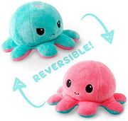 Octopus knuffel  - Omkeerbaar - Nieuwe Rage - Blauw roze – Mood Knuffel – Emotie Knuffel