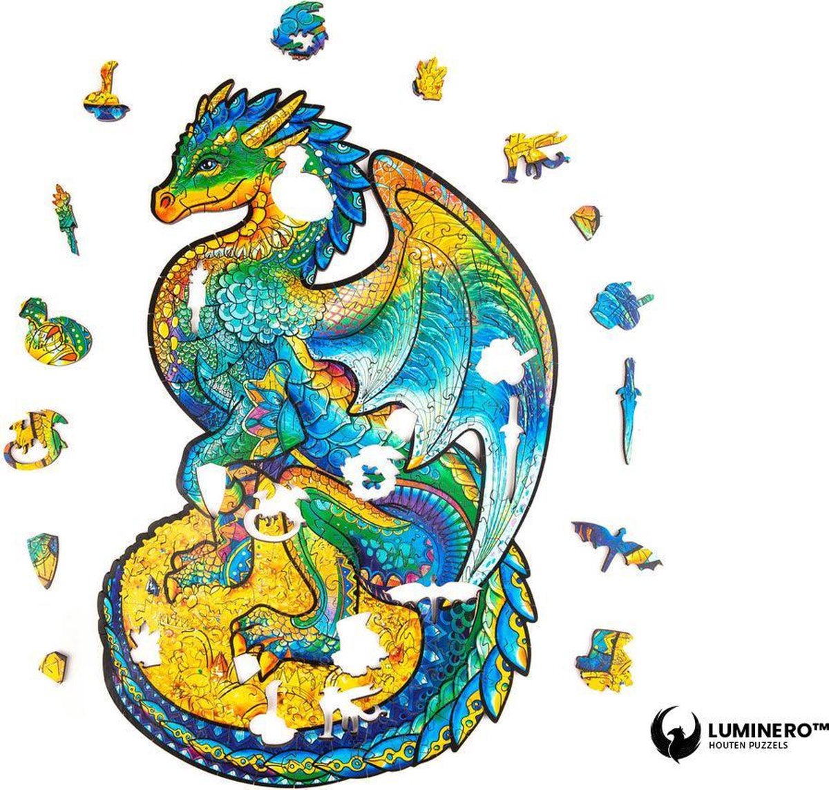 Luminero™ Houten Draak Jigsaw Puzzel - A4 Formaat Puzzel - Unieke 3D Puzzels - Huisdecoratie - Wooden Puzzle - Volwassenen & Kinderen