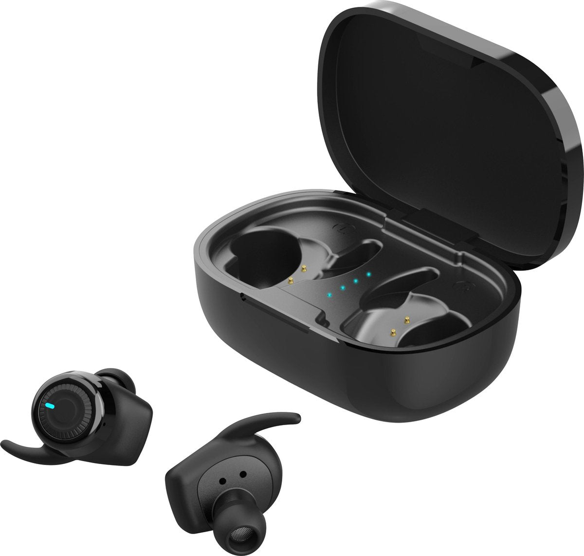STREETZ TWS-112 Draadloze in-ear sport oordopjes - Met oplaadcase - Zwart