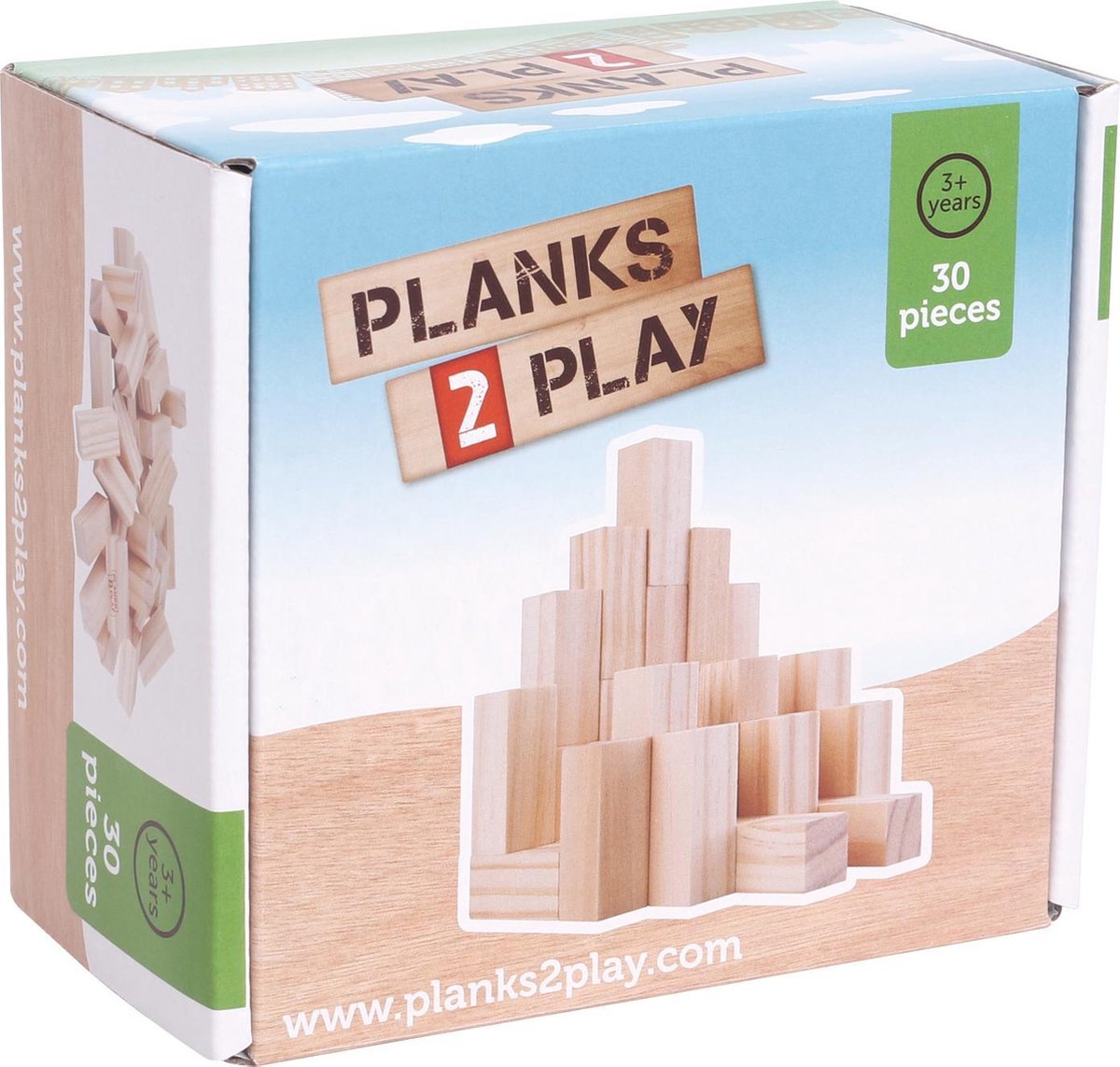Planks 2 Play Houten Blokken - 30 Kleine Pilaren