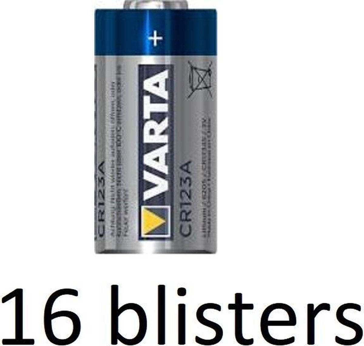 16 stuks (16 zakjes a 1 st) Varta Lithium CR123 3V minigrip