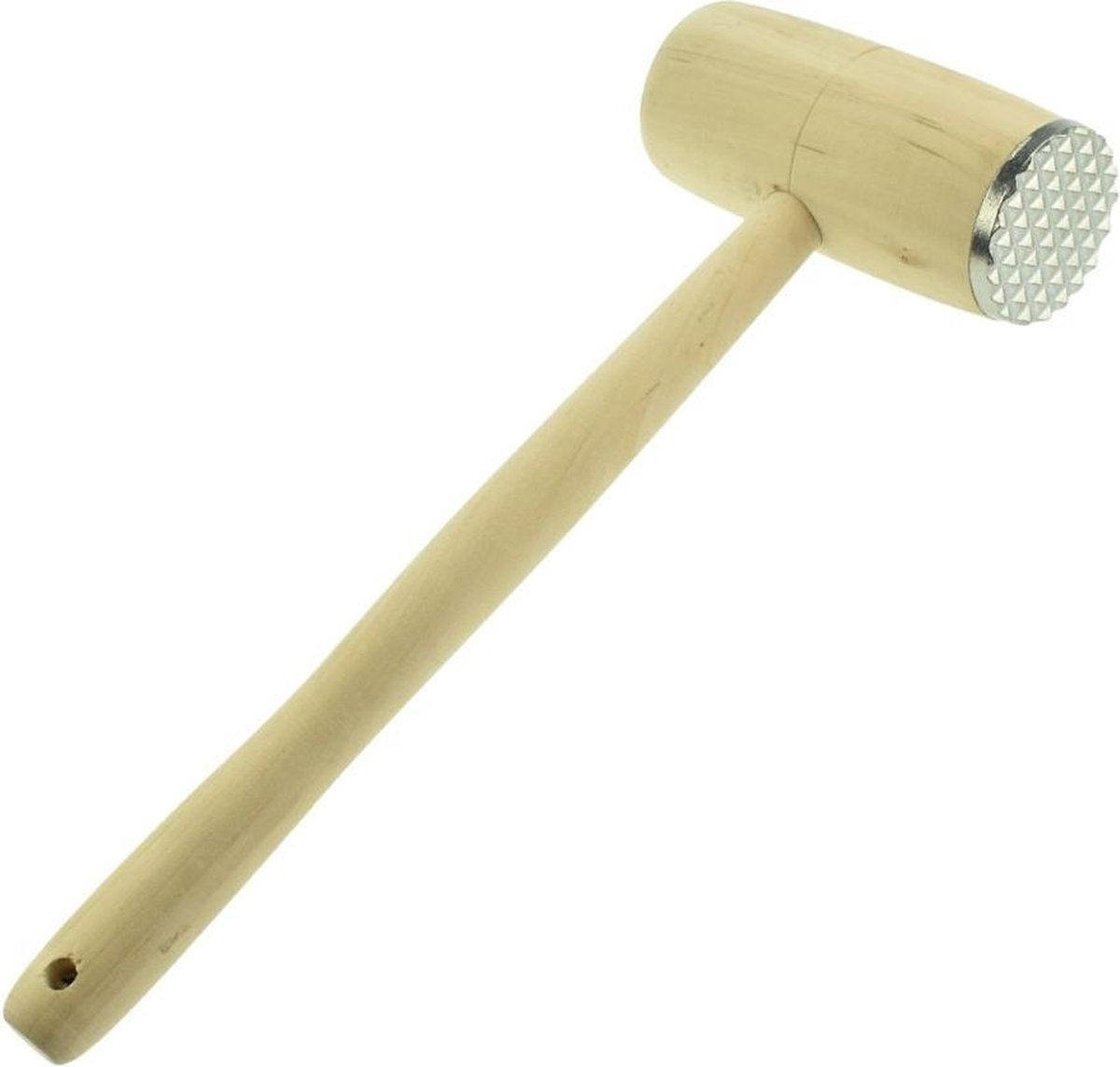 Orange85 Vleeshamer - Hout - Metaal - ⌀ 4.5 cm - Fijn Reliëf - Stevig