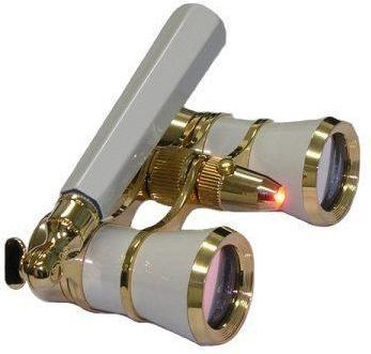 Toneelkijker Broadway 325N wit met handvat en LED-verlichting