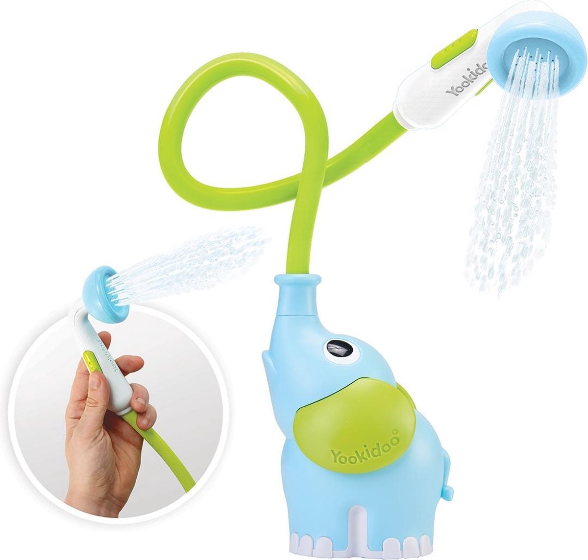 Yookidoo olifant babydouche blauw