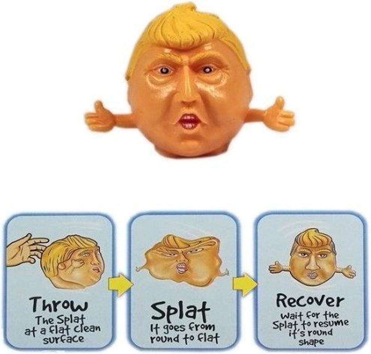 Donald Trump Water Stressbal – 7cm | Stress Speelgoed | Versterking van de Hand