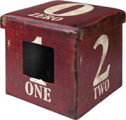 D&D Home collection ottoman one Rood 38x38x38CM