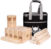 Gutos Premium XXL Kubb spel - Massief Hout - Met draagtas - Vikingspel - Kubb original Groot - Viking schaakspel - Buitenspel - Volwassenen - Kinderen - Tuin - Spellen - Familie