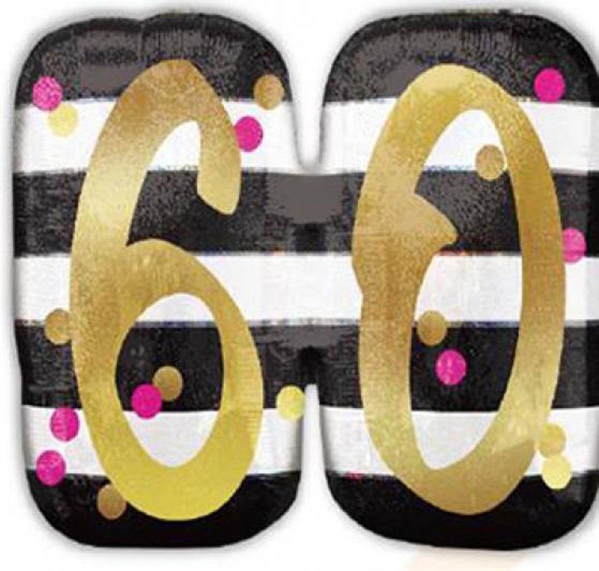 SuperShape Holographic Pink & Gold Milestone 60 Foil Balloon