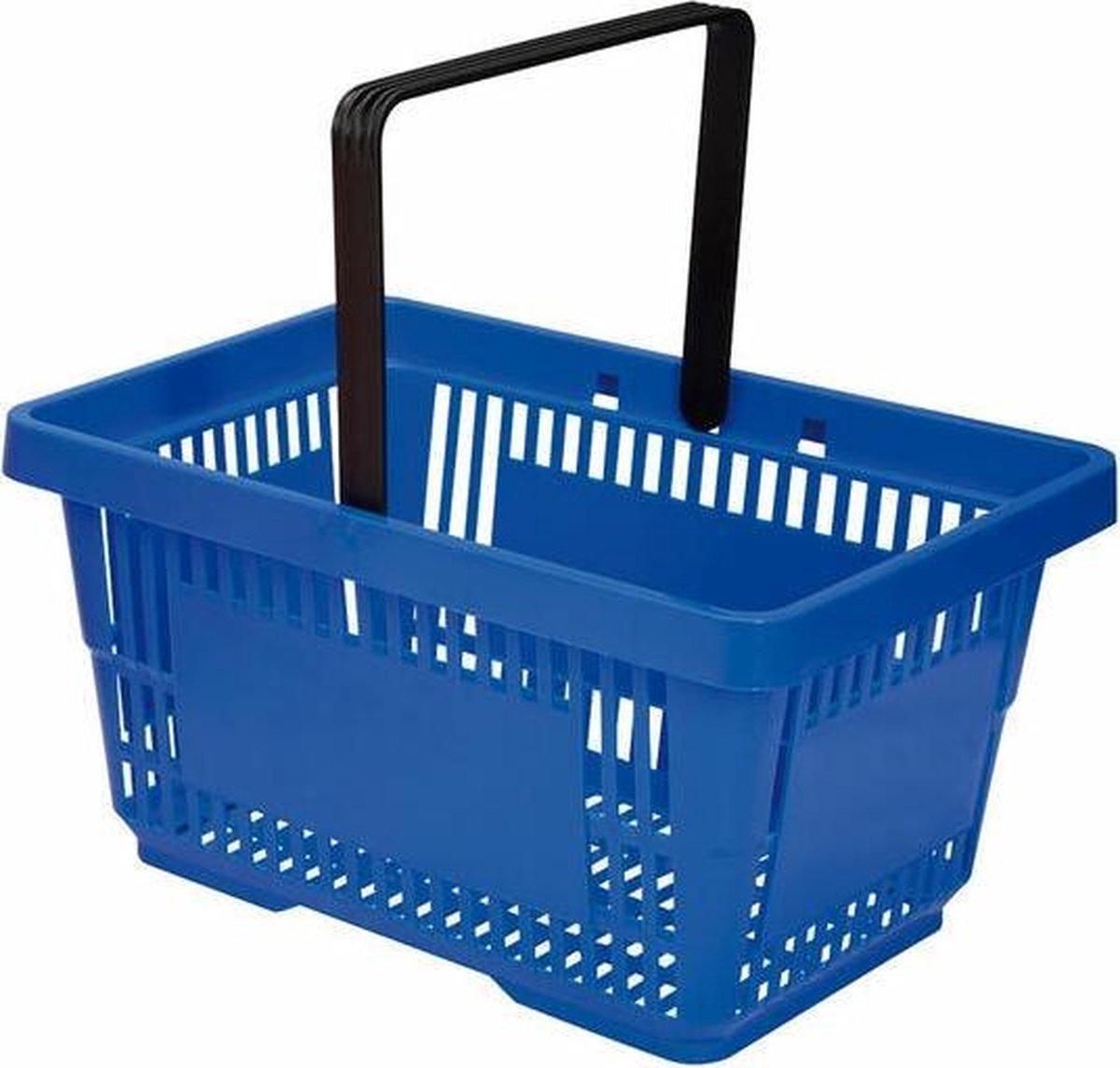 Winkelmandje 20 liter - blauw - 1 handvat - 10 stuks