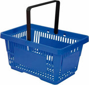 Winkelmandje 20 liter - blauw - 1 handvat - 10 stuks