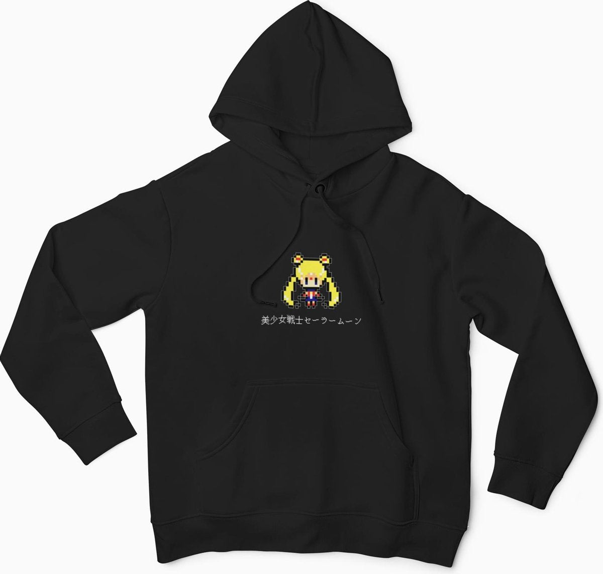 Sailor Moon Usagi Pixel Art Hoodie - Anime Manga BiShoujo Waifu Merchandeise - Maat XS