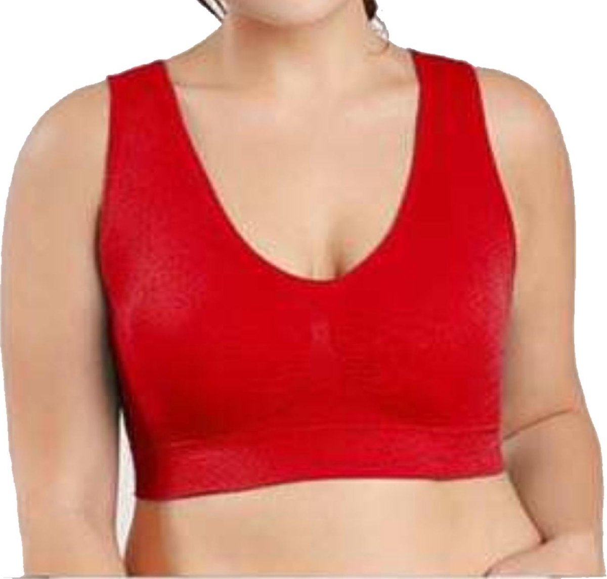 B&P  Comfort magic bra XXXL - maat 42/44 - rood - bh met vulling - zonder beugel en sluiting