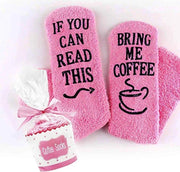 Cupcake Koffie Sokken fluffy - Huissokken - dames - one size - anti slip - Cadeau voor haar - grappig - Housewarming - Verjaardag