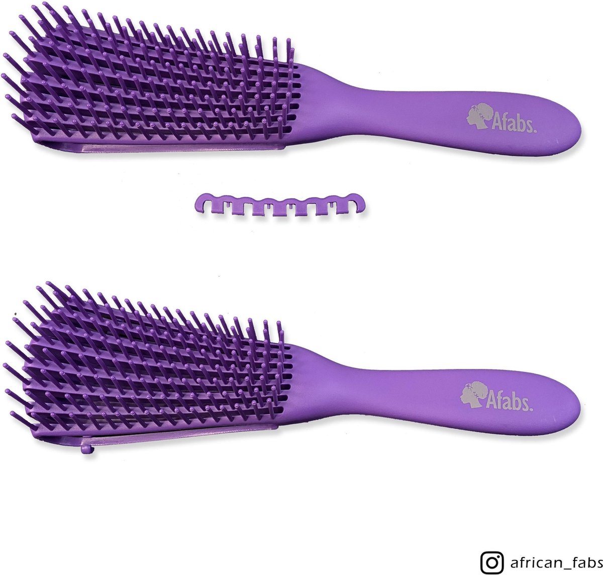 Afabs® Anti-klit Haarborstel | Detangler brush | Detangling brush | Kam voor Krullen | Kroes haar borstel | Paars