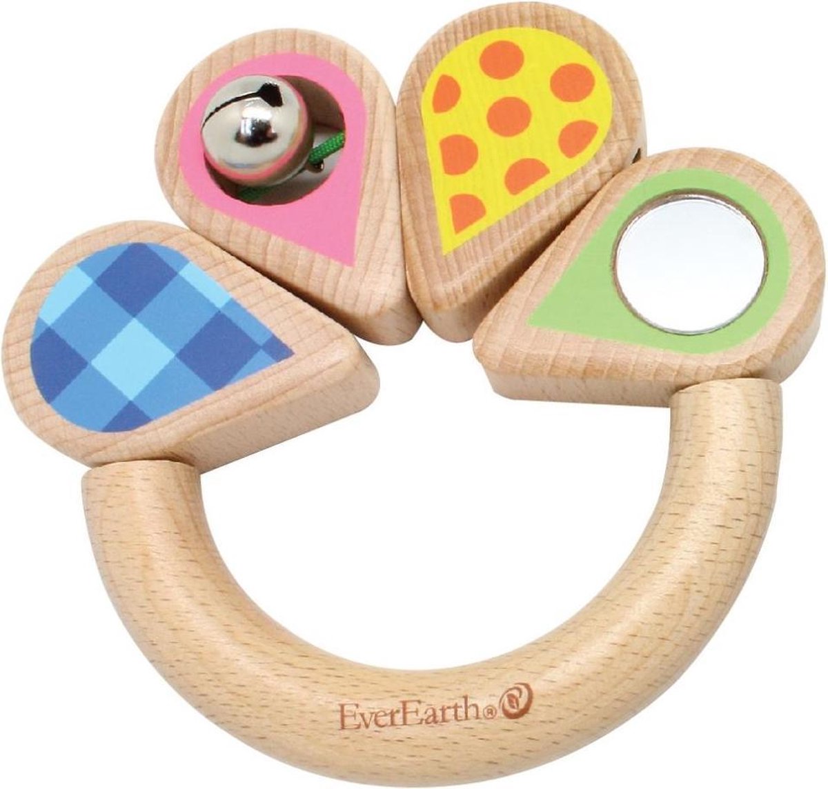 Everearth Grijpring Bladvorm Multicolor 9 Cm