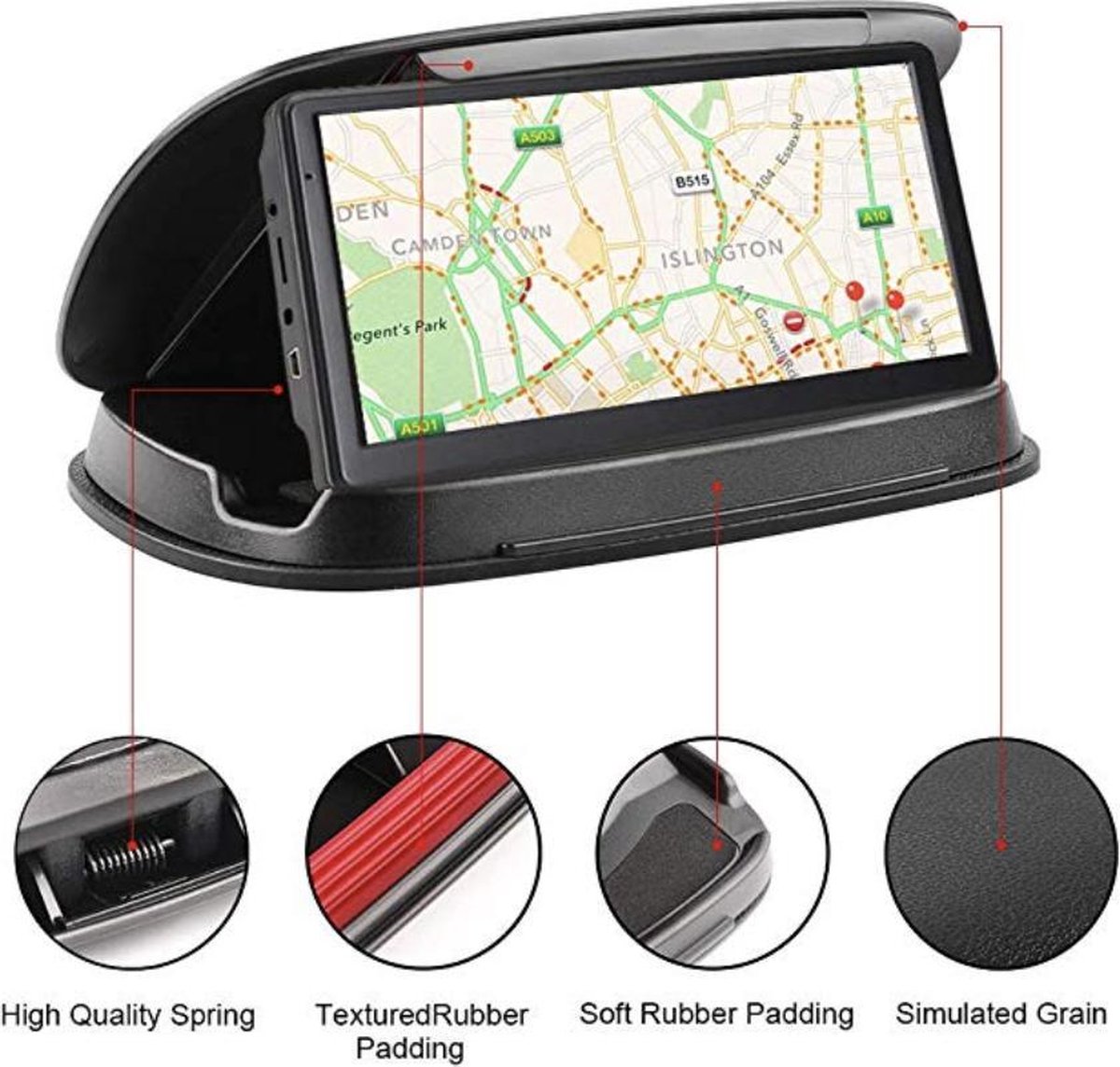 Telefoon houder - anti slip Beanbag - autohouder ultra luxe voor Garmin Nuvi TomTom iPhone Samsung Autohouder - Dashboard - Universeel Smartphone houder - Rheme