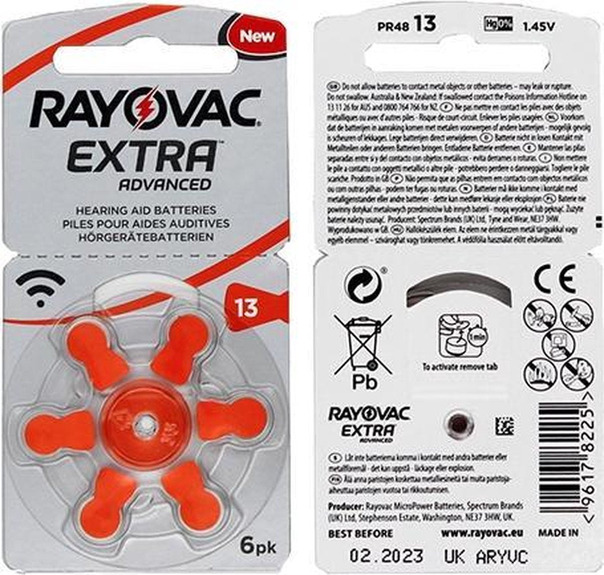 Rayovac Gehoorapparaatbatterijen - Voor Type: 312 - 60 stuks