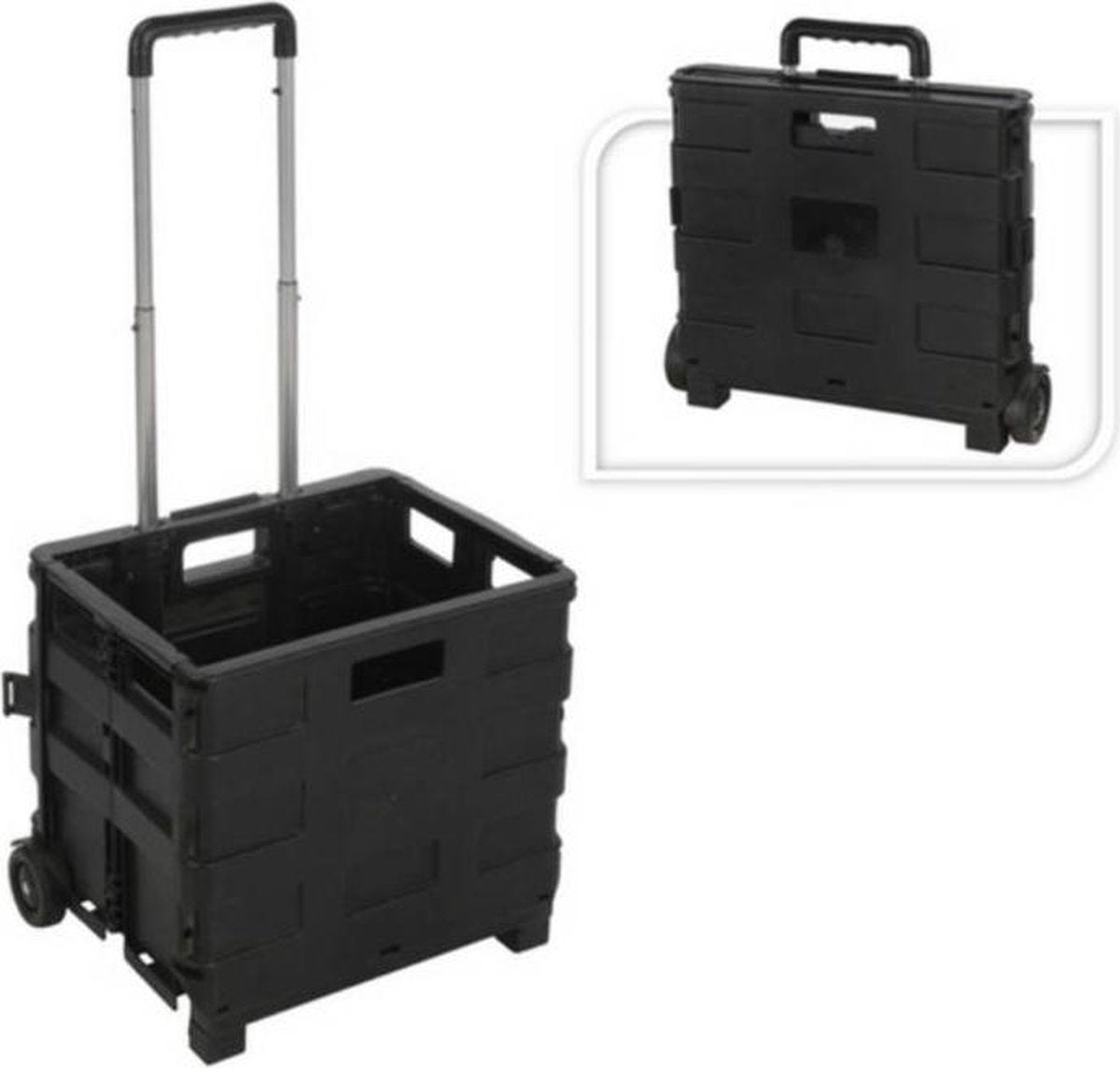 Boodschappentrolley - Boodschappentassen - inklapbare trolley - boodschappentrolley 2 wielen -Boodschappenmand - Trolley - Opbergkrat - Vouwkrat - Opvouwbaar