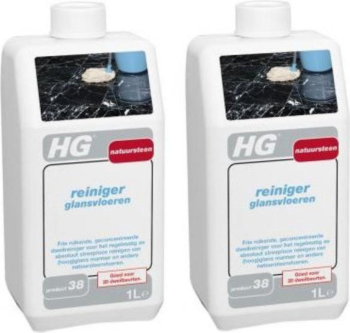 HG natuursteen reiniger glansvloeren Voor streeploos schoonmaken - 2 Stuks !