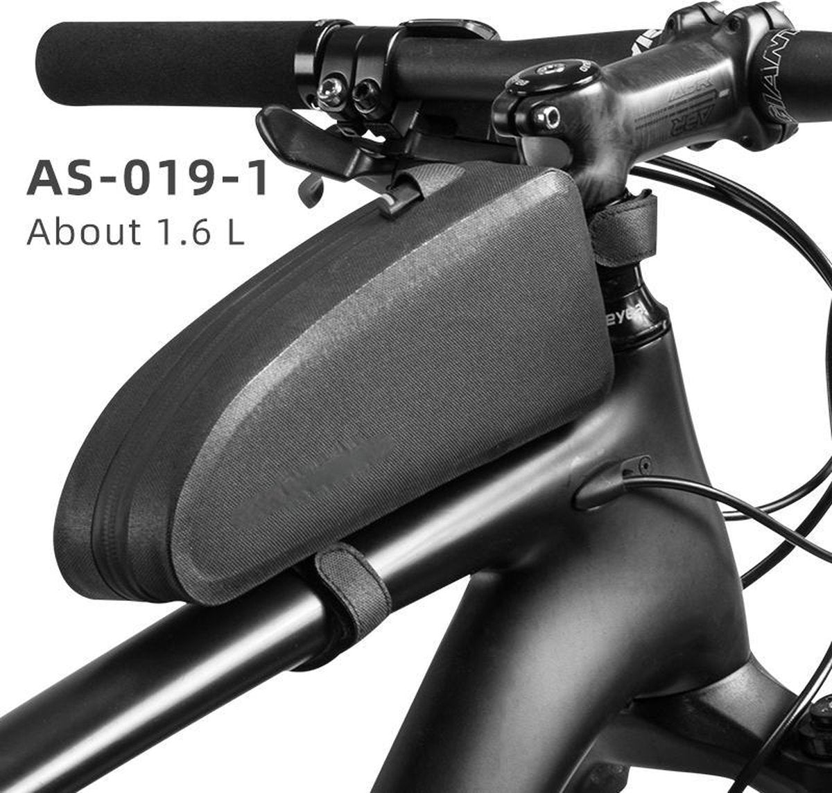 Baymate Fietstas Waterdichte Fietsen Top Voorbuis Frame Tas Grote Capaciteit MTB Road Fietstas Zwart Fietsaccessoires AS-019-1 1.6L