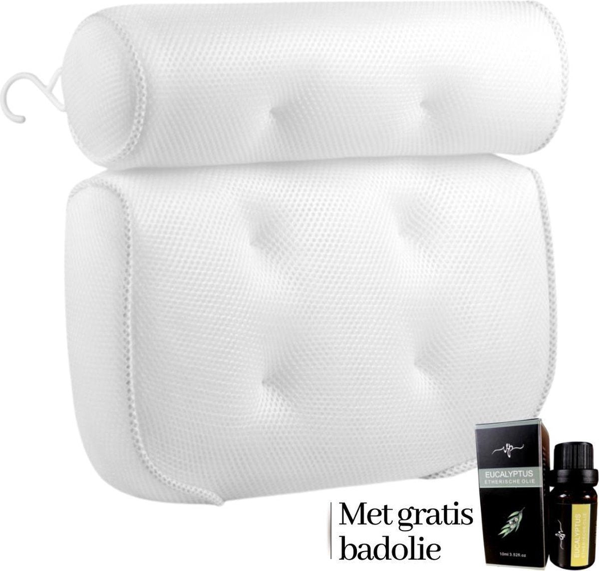 Veloci Luxe Badkussen met Anti Slip Zuignappen -  Spa Kussen voor Rug/Schouder/Nek -  Orthopedisch Hoofd Steun voor In Bad en Jacuzzi