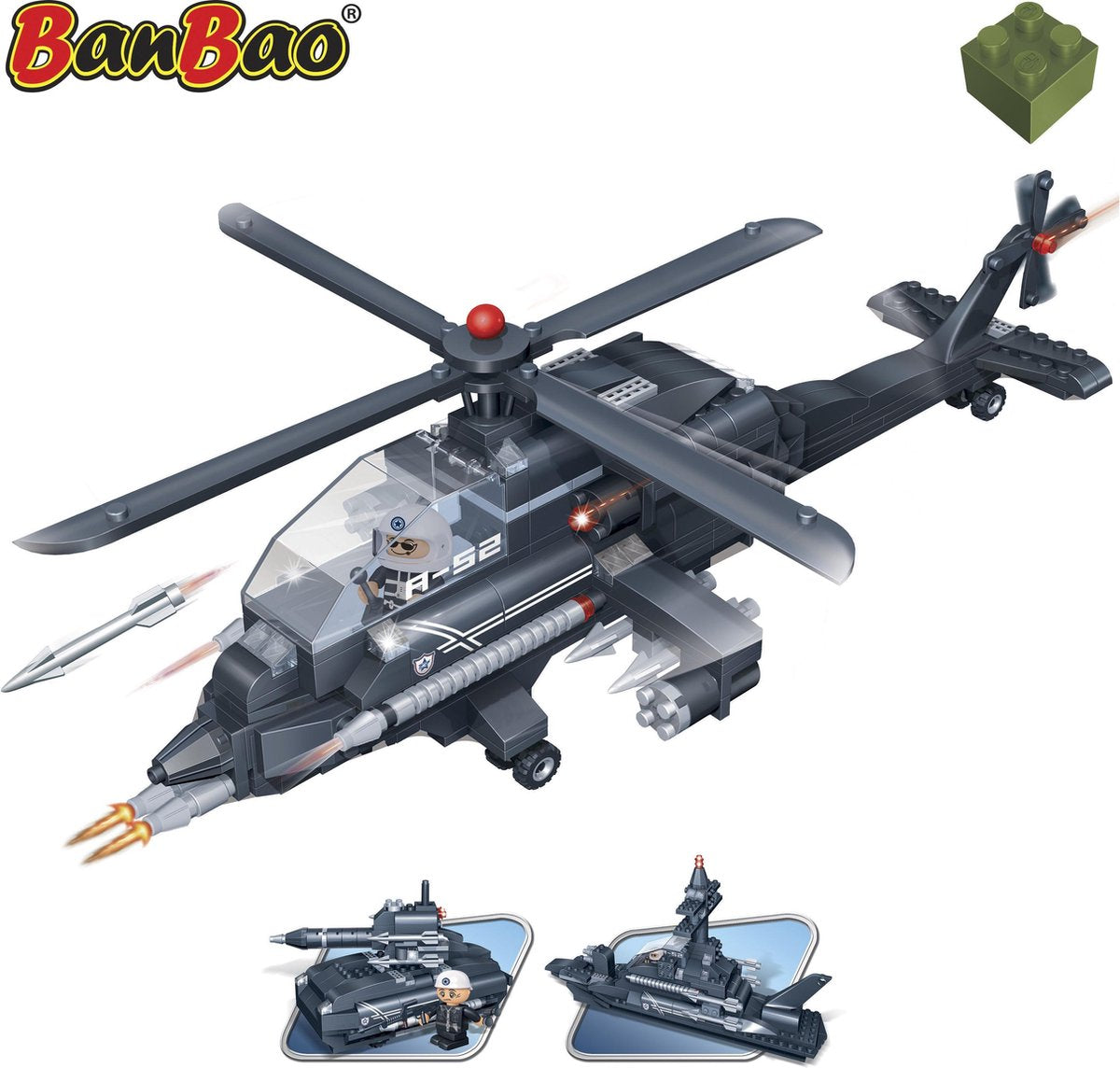 BanBao Defence Force 3-in-1 Helikopter - 8478