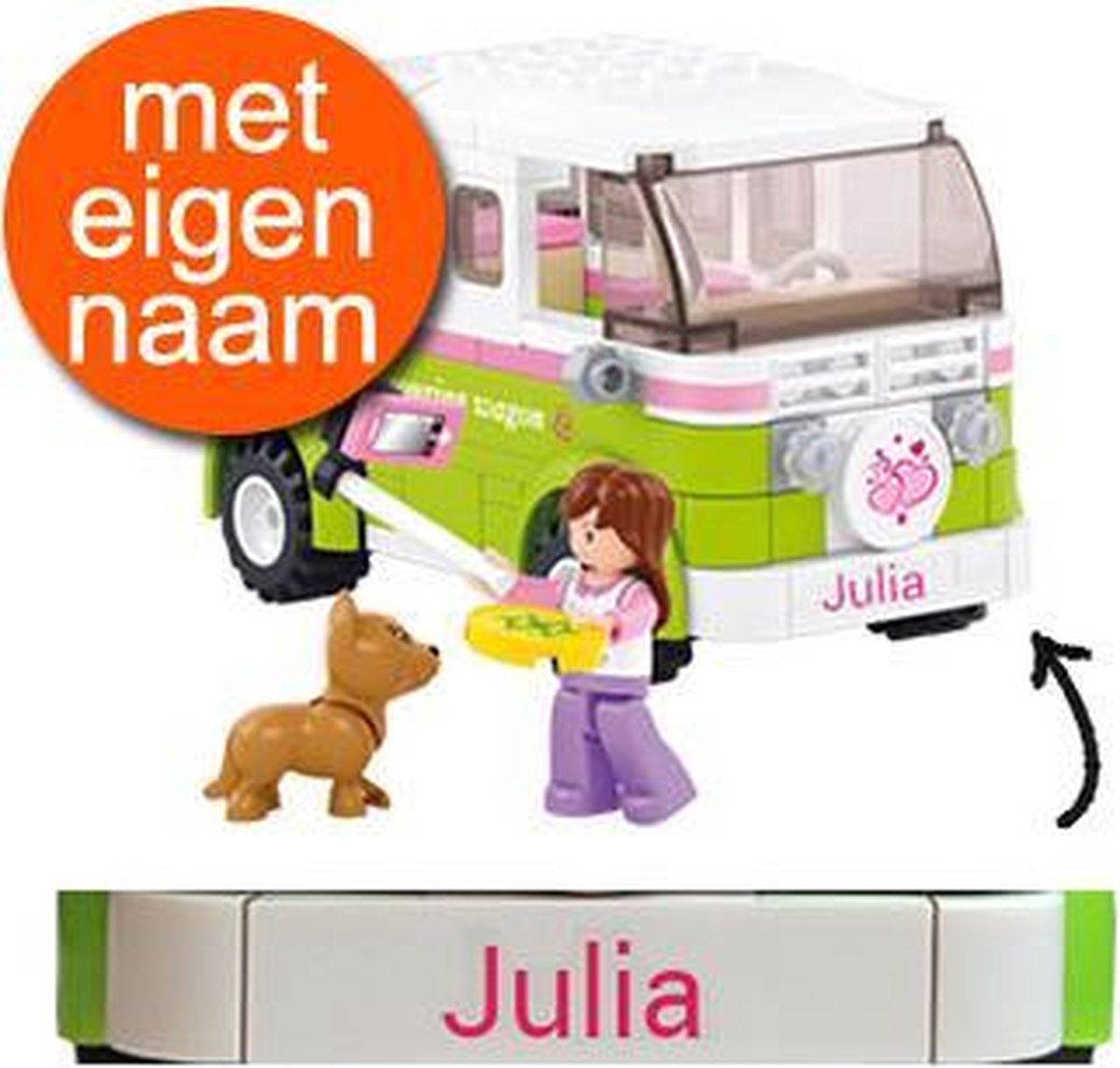 Bouwstenenset | kampeerwagen | limegroen