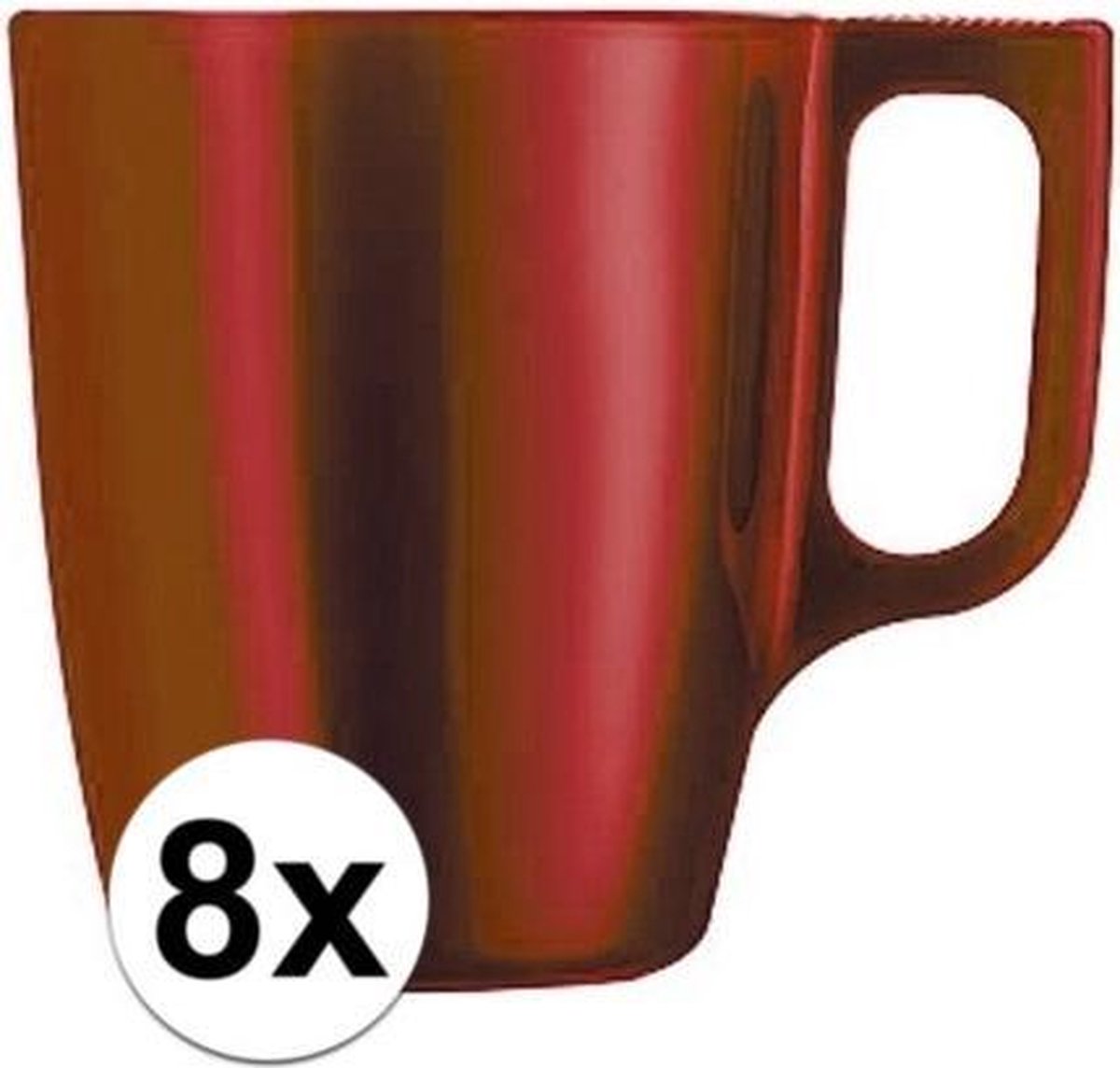 8x Rode koffie bekers/mokken 250 ml